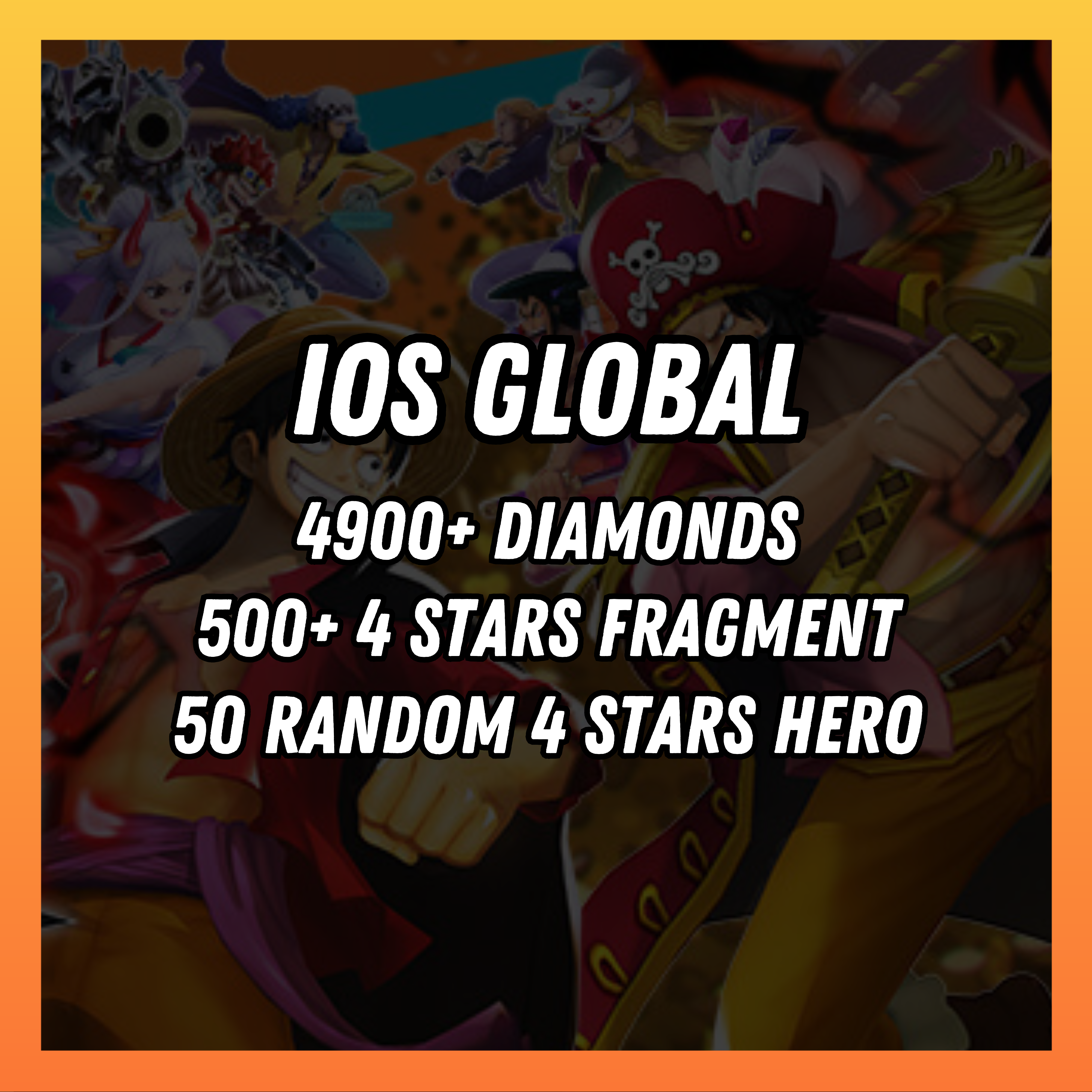 IOS [Global] 4900+ diamonds | 500 4 stars fragment | 50 random [4 stars hero]