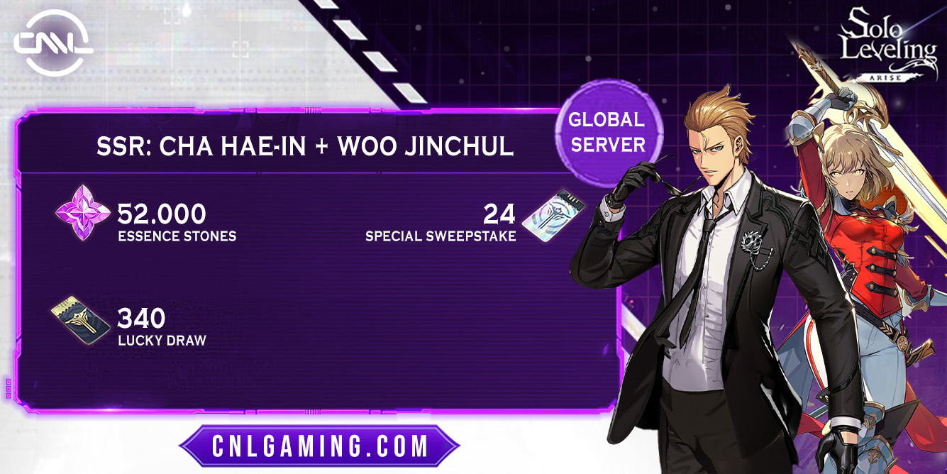 [Global]52000+Essence Stones| 340+ Vé thường| 24+ Vé nhân vật + Cha Hae-In+Woo Jinchul