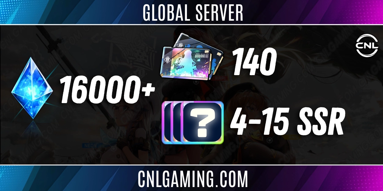 [Global Server] 4-15 SSR + Rouge | 16000+ Diamonds + 140 Total Recruitment Voucher | Discount version