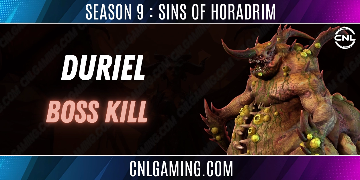 Season 9 : Sins of the Horadrim | 10x Duriel Boss  | Torment 4  | Mat Provided