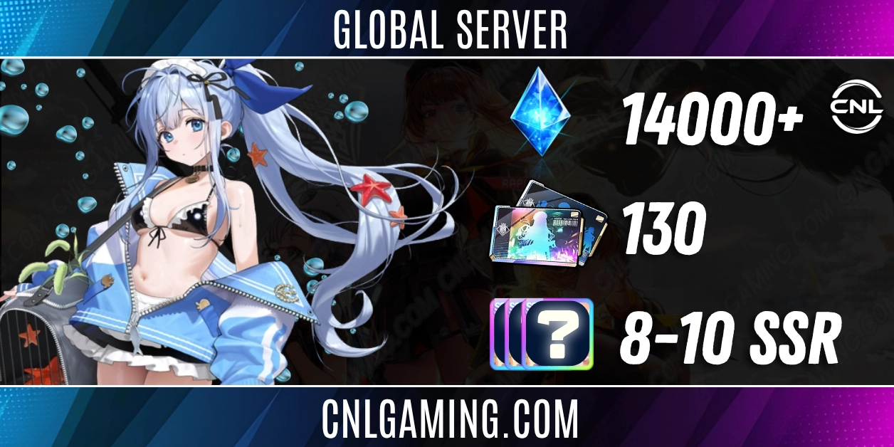 [Global Server] 8-10 SSR + Anchor: Innocent Maid | 14000+ Diamonds + 130 Total Recruitment Voucher | Premium