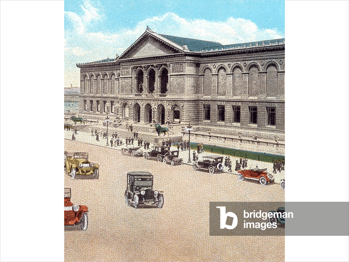 Museum with cars foreground