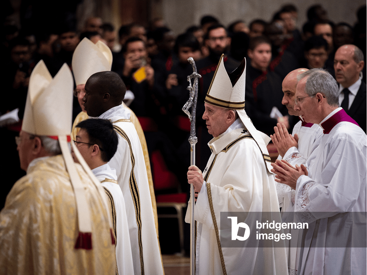 Photograph of Procession with Pope Francis during Epiphany Holy Mass in Saint Peter's Basilica