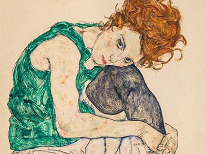 Egon Schiele girl sitting