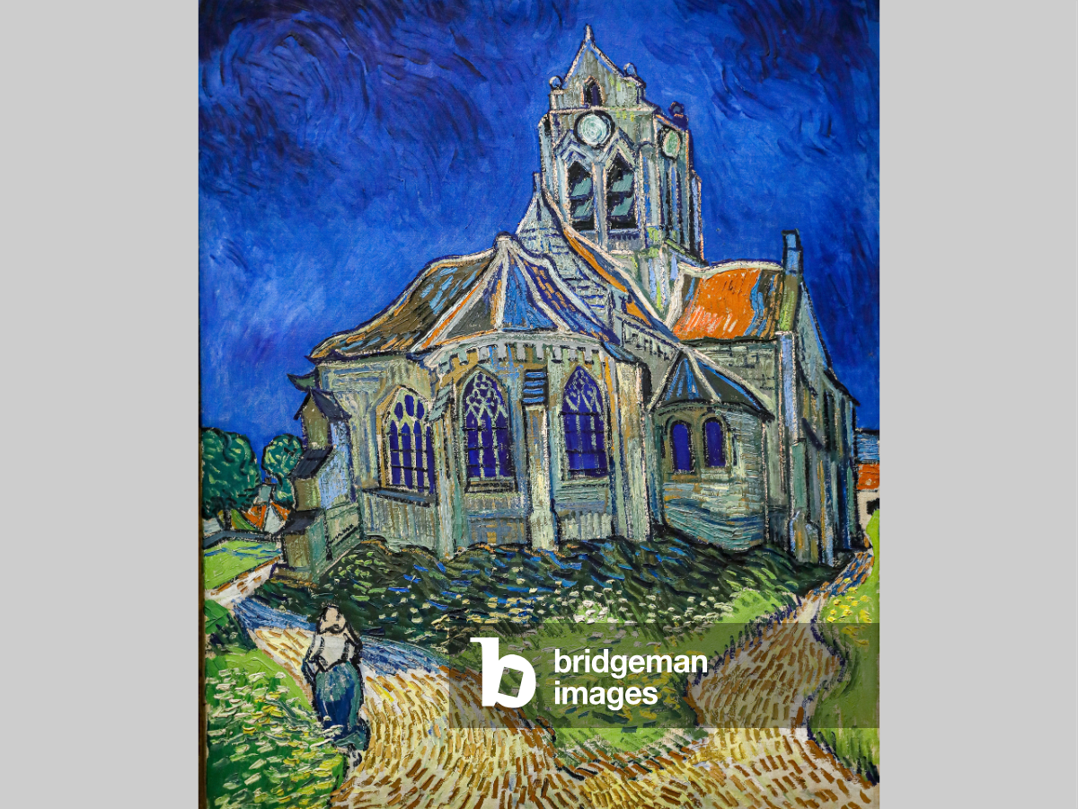 Gogh church between two paths