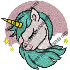 Description: Portrait Unicorn Embroidery Design (2 sizes)-MyEmbDesigns