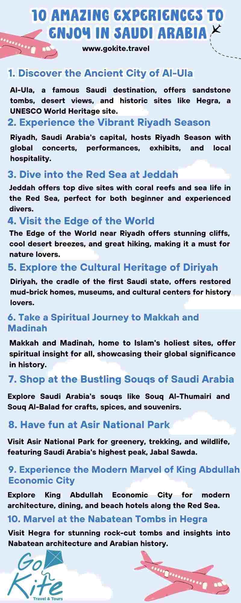 Amazing Experiences in Saudi Arabia