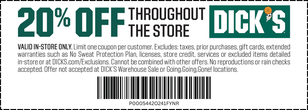 2026 Dicks Sporting Goods 20% off coupon