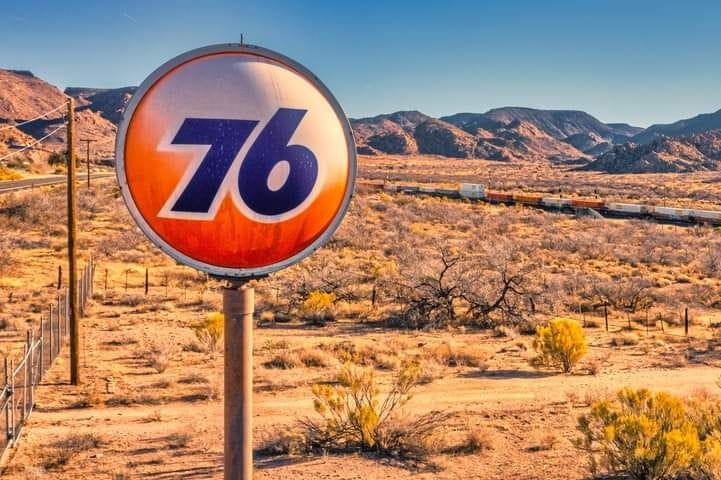 76 Station sign in the desert