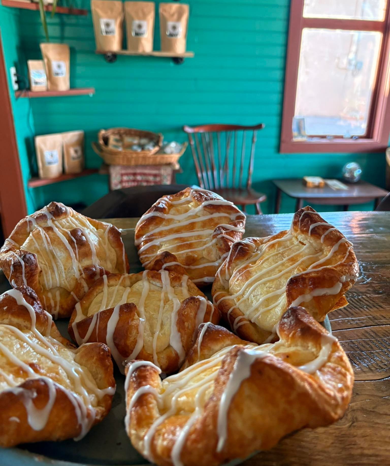 pastries on a countertop 